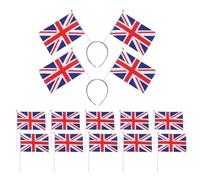 SLAXJNE 2 Diademas Británicas, 10 Banderas Británicas Ondeando A Mano, Accesorios para El Cabello De Fiesta Británica, Sombreros De Celebración, Decoraciones para Fiestas Navideñas