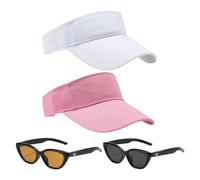 SLAXJNE 2 Gorros De Tenis Para Mujer, 2 Piezas De Gafas De Sol, Gorros De Sol Para Mujer, Gorros Deportivos Para Mujer, Gorros Ajustables