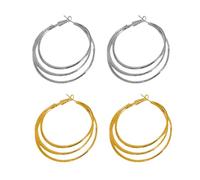 SLAXJNE 2 Pares De Aretes De Aro De Metal, Aretes Llamativos De Moda, Aretes Simples, Aretes para Mujer, Joyería para Mujer, Accesorios De Vestir