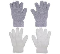 SLAXJNE 2 Pares De Guantes De Terciopelo Grueso, Guantes De Terciopelo Transpirables Y Que Absorben El Sudor, Guantes De Limpieza Y Polvo, Guantes De Microfibra Absorbentes, Guantes Reutilizables