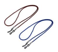 SLAXJNE 2 Piezas De Cuerda para Gafas, Cordón para Gafas De Sol, Cuerda para Gafas Simple Y Moderna, Accesorios para Gafas, Cordón para Gafas De Cuero PU, Cordón para Gafas Tejido, Collar para Gafas