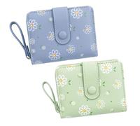 SLAXJNE 2 Uds Billetera para Mujer, Billetera Impresa, Bolsa De Almacenamiento para Tarjetas De Crédito, Billetera Bonita, Billetera Portátil