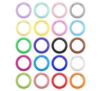 SLAXJNE 20 Piezas De Anillos Divididos De Metal, Anillos De Abrazadera De Resorte, Hebillas De Resorte Coloridas, Interfaces De Llavero, Anillos Redondos De Hierro, Anillos De Clip De Mosquetón