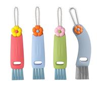 SLAXJNE 3 Cepillos Rectos con Pétalos, 1 Cepillo Curvo con Pétalos, Cepillo para Tazas, Cepillo para Limpiar Botellas, Cepillo para Limpiar Botellas, Juego De Cepillos para Botellas