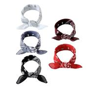 SLAXJNE 5 Unidades De Pañuelo para La Cabeza para Mujer, Pañuelo De Algodón, Pañuelo Cuadrado para Mujer, Pañuelo para La Cabeza, Pañuelo Cuadrado Decorativo