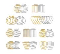 SLAXJNE 80 marcos colgantes de metal, materiales DIY para colgantes de metal, molde de resina epoxi para fabricación de joyas creativas