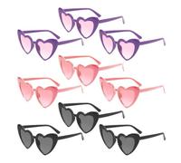 SLAXJNE 9 Pares De Gafas De Sol De Amor, Gafas De Sol En Forma De Corazón, Conjunto De Gafas De Sol, Gafas De Sol En Forma De Corazón Rosa, Gafas De Sol De Fiesta Corazón, Gafas De Sol Personalizadas