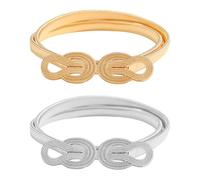 SLAXJNE Cinturones Elásticos Modernos y Versátiles, Cinturones Finos de Metal, 2 Piezas, Dorado y Plateado, Talla M, Para Mujer, Adecuados para Camisas, Abrigos, Vestidos