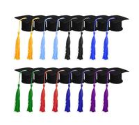 SLAXJNE Mini Gorro de Graduación con Borla - 16 Uds Decoración de Botellas de Vino Sombrero para Fiesta