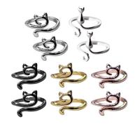 SLAXJNE Pack De 10 Anillos De Crochet Ajustables De Metal y Colores para Tejer, Accesorios De Hilo De Gancho
