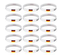 SLAXJNE Pack De 15 Pulseras Bandera De Alemania, Pulseras De Alemania, Pulseras De Aficionados De Alemania, Pulseras Decorativas, Pulseras De Silicona