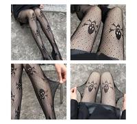 SLAXJNE Pack De 3 Medias Punk, Medias De Mujer, Complementos A Juego, Medias De Rejilla Huecas, Medias De Rejilla De Cintura Alta, Medias De Moda