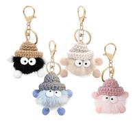 SLAXJNE Pack De 4 Llaveros De Peluche, Llaveros Lindos, Llaveros De Mujer, Llaveros De Coche De Mujer, Charms Accesorios Para Bolso, Charms Para Bolso