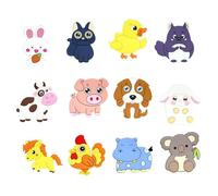 SLAXJNE Paquete De 12 Imanes De Nevera De Animales De Dibujos Animados, Lindas Decoraciones Magnéticas, Accesorios De Decoración De Refrigerador, Refrigeradores Y Paredes Fotográficas