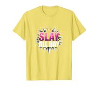 Slay All Day: Empoderando el diseño de la Corona para la Confianza Camiseta, Hombre, Limón, M