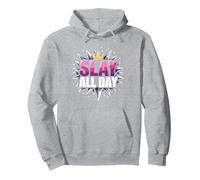 Slay All Day: Empoderando el diseño de la Corona para la Confianza Sudadera con Capucha, Unisex para Adultos, Gris Jaspeado, XL