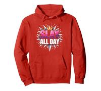 Slay All Day: Empoderando el diseño de la Corona para la Confianza Sudadera con Capucha, Unisex para Adultos, Rojo, L
