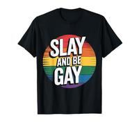 Slay and Be Gay Orgullo de celebración LGBTQ |- Camiseta