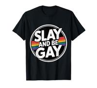 Slay and Be Gay Orgullo de celebración LGBTQ |- Camiseta