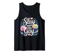 Slay and Be Gay Orgullo de celebración LGBTQ |- Camiseta sin Mangas