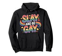 Slay and Be Gay Orgullo de celebración LGBTQ ||- Sudadera con Capucha