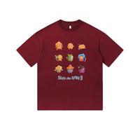 Slay The Spire 2 Chibi Characters Cotton T-Shirt | Unisex Crew Neck Short Sleeve, Roguelike Game Merch Gift for Fans-Red||3X_l