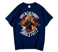 Slay The Spire Ironclad “When In Doubt, Shrug It Off” Camiseta | Algodón Unisex Manga Corta para Jugadores Y Fans-Blue||XX_s