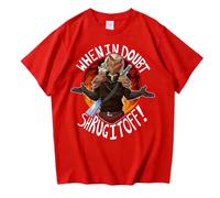 Slay The Spire Ironclad “When In Doubt, Shrug It Off” Camiseta | Algodón Unisex Manga Corta para Jugadores Y Fans-Red||m