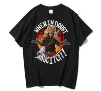Slay The Spire Ironclad “When In Doubt, Shrug It Off” Camiseta | Algodón Unisex Manga Corta para Jugadores Y Fans-Black||s