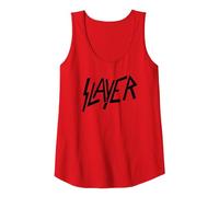 Slayer - Black Classic Logo Camiseta sin Mangas, Mujer, Rojo, S