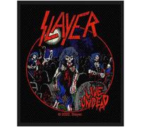Slayer - Parche Diseño Estándar Live Undead (100 mm x 100 mm) (Negro, Rojo, Azul)