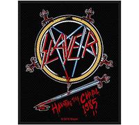 Slayer - Slayer - Parche Negro de Tela con Aplicación de Tejido - Tema Terror - 1 Pieza - Sew-On