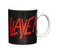 SLAYER Taza de café de porcelana negra con logotipo de 8 cm (1 unidad)