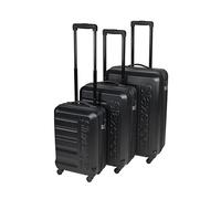 Slazenger Juego de Maletas 3 Piezas - Maleta de Viaje Cabina, Mediana y Grande - Maletas con 4 Ruedas - Candado de Combinación con Código de 3 Dígitos - Negro