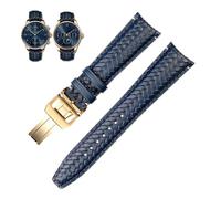 SLCHJX 22 mm 20 mm Genuine Leather Watchband Fit para IWC IW503312 IW500713 IW3444205 Azul Vaquero Correa Men Hebilla