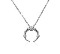 SLCHJX 925 Collar de Plata Damas Elegantes Collar de Forma de Luna de Luna