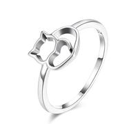 SLCHJX Anillo de estilo inspirado elegante romántico para mujeres anillo S925 anillo de plata esterlina lindo compromiso de gato joyería de aniversario de Navidad