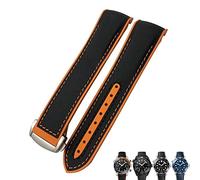 SLCHJX Banda de reloj de nylon de goma de 21 mm de 21 mm 19 mm 20 mm para Omega Strap Planet Ocean Seamaster 300 Pulsera de goma