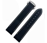 SLCHJX Bandas de reloj de silicona de goma de goma de extremo curvado para Omega Seamaster 300 Speedmaster Strap 20 mm de 22 mm Banda de vigilancia de marca