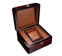 SLCHJX Caja de reloj de madera premium Soporte de un solo cemento con caja de almacenamiento de joyas de exhibición de cojines extraíbles
