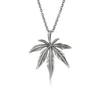 SLCHJX Collar colgante de hoja de arce de acero de titanio personalizado Collar punk de navidad Estilo de cumpleaños Joyería simple