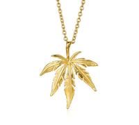 SLCHJX Collar colgante de hoja de arce de acero de titanio personalizado Collar punk de navidad Estilo de cumpleaños Joyería simple