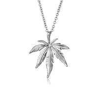 SLCHJX Collar colgante de hoja de arce de acero de titanio personalizado Collar punk de navidad Estilo de cumpleaños Joyería simple