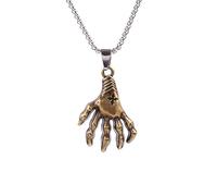 SLCHJX Collar con colgante vintage, cadena de esqueleto de mano, hombre, mujer, gargantilla, joyería, calavera, collar largo, declaración de moda femenina en el cuello
