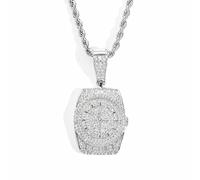 SLCHJX Collar de hip hop personalizado Punk Watch Collar colgante de Navidad Estilo de Navidad para hombres Regalo de cumpleaños simple Joyería de moda