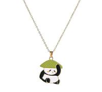 SLCHJX Collar de Panda de Dibujos Animados para Mujeres Lindas Divertidas Deportes Panda Zinc aleación Pargante Cabder para Joyas de Regalo de cumpleaños para niños