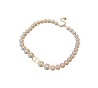 SLCHJX Collares de Perlas de Moda para Mujeres Chokers Fashion Elegant Classic Beads Carta Collar Partido Accesorios de joyería Regalos de Fiesta