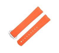 SLCHJX Correa de 20 mm FKM Fluorous Rubber Curved Curvado para Omega Seamaster 300 Buceo de buceo.