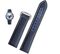 SLCHJX Correa de reloj de lona de 19 mm y 20 mm para Omega New Seamaster 300 Speedmaster AT150, correa de reloj de nailon para hombre, accesorios azul y negro, 20mm