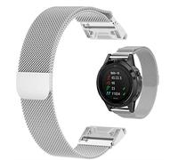 SLCHJX Correa magnética para Fenix 7x 3 hr 5x 6x 6 Pro 5 Plus Metal Milanese Watch Band 20/22/26 mm para Forerunner 935 945 Pins rápidos (color: plata, tamaño: Fenix 7s)